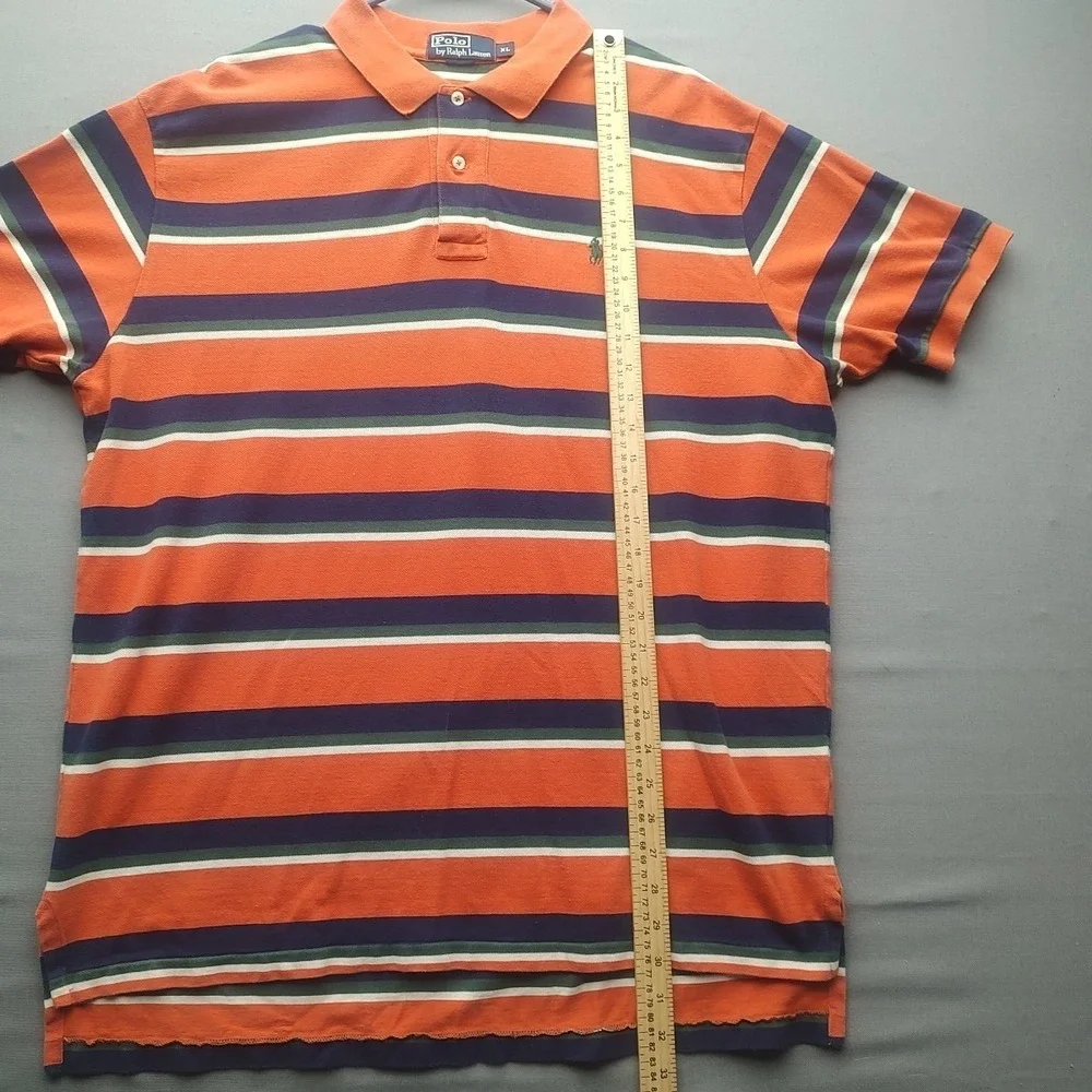 Ralph‎ Lauren Men's Shirt Multicolored Striped Pullover Polo Short Sleeve XL